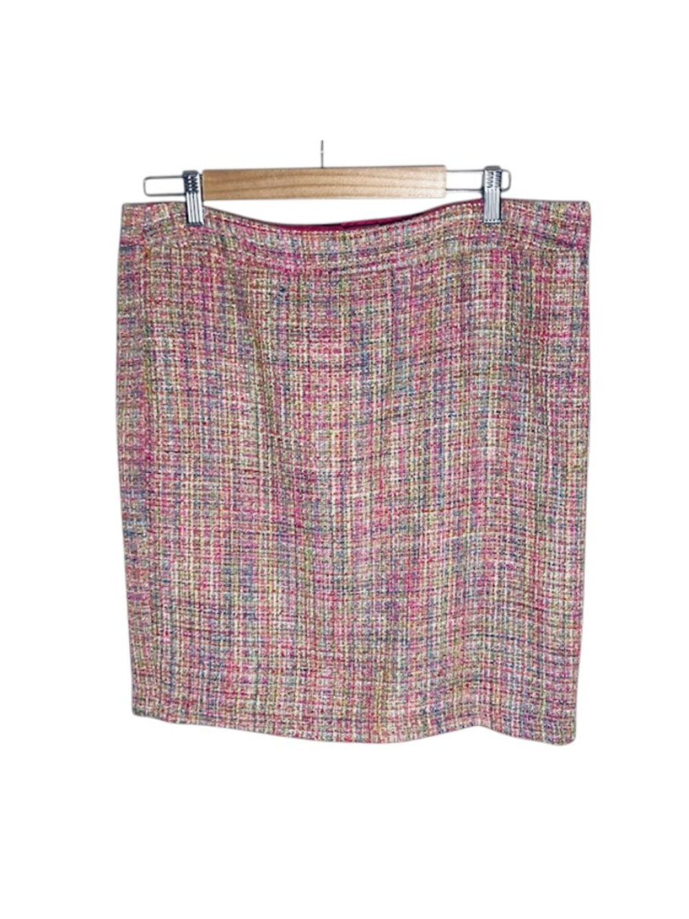 Cotton-Tweed Style pencil skirt Sz 12 Pink Confetti Allen Schwartz ABS Platinum